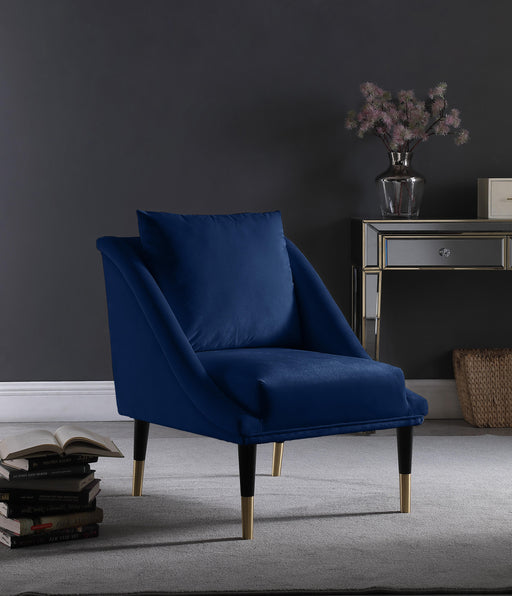 Elegante Navy Velvet Accent Chair - Furniture Stars (Chicago, IL)
