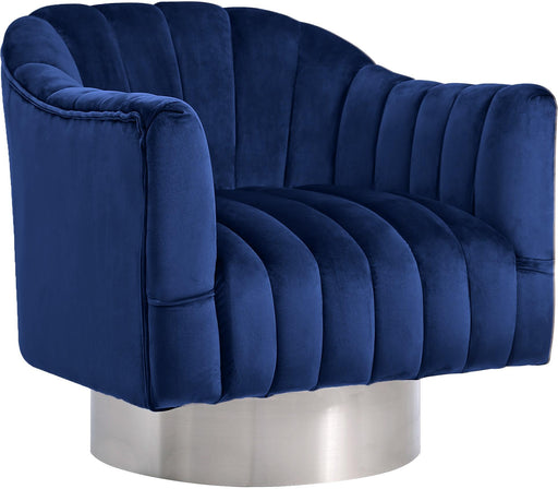 Farrah Navy Velvet Accent Chair - Furniture Stars (Chicago, IL)