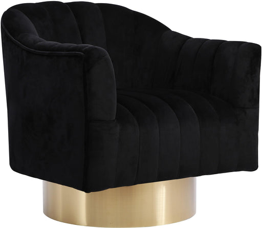 Farrah Black Velvet Accent Chair - Furniture Stars (Chicago, IL)