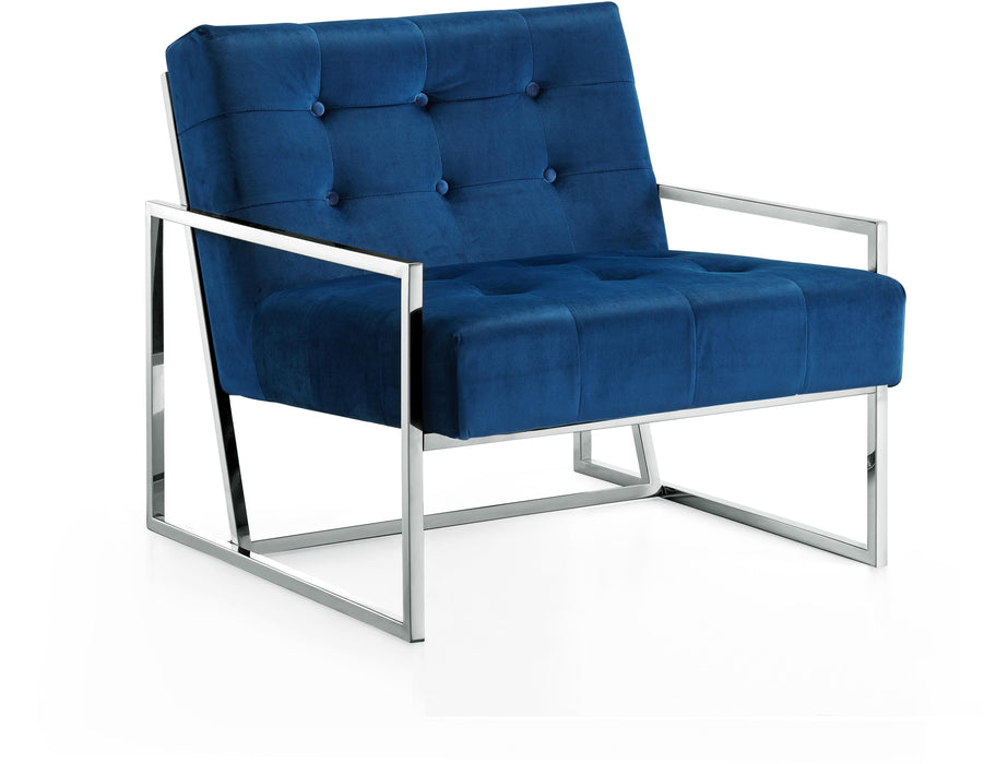Alexis Navy Velvet Accent Chair - Furniture Stars (Chicago, IL)