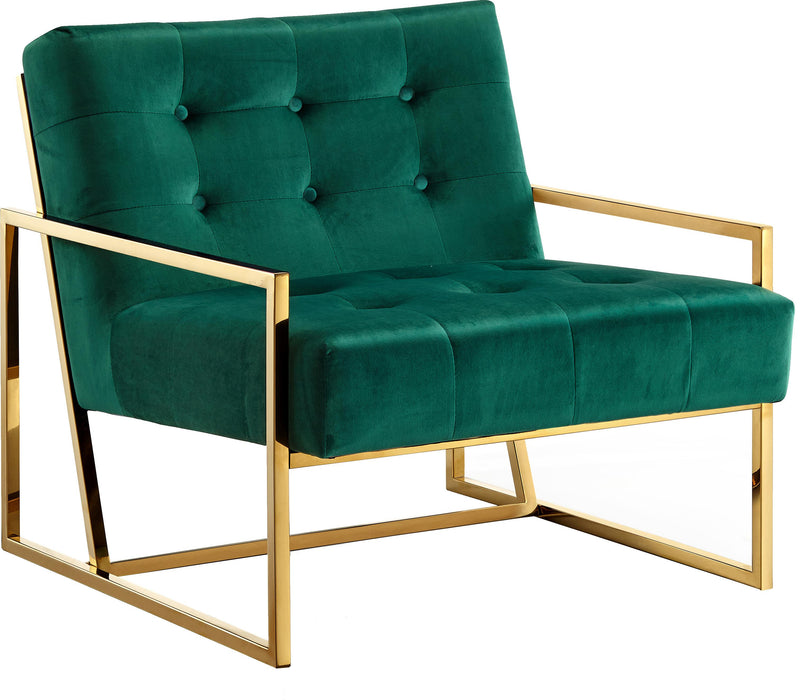 Pierre Green Velvet Accent Chair - Furniture Stars (Chicago, IL)