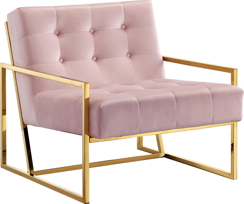 Pierre Pink Velvet Accent Chair - Furniture Stars (Chicago, IL)