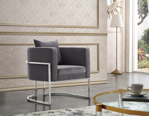 Pippa Grey Velvet Accent Chair - Furniture Stars (Chicago, IL)