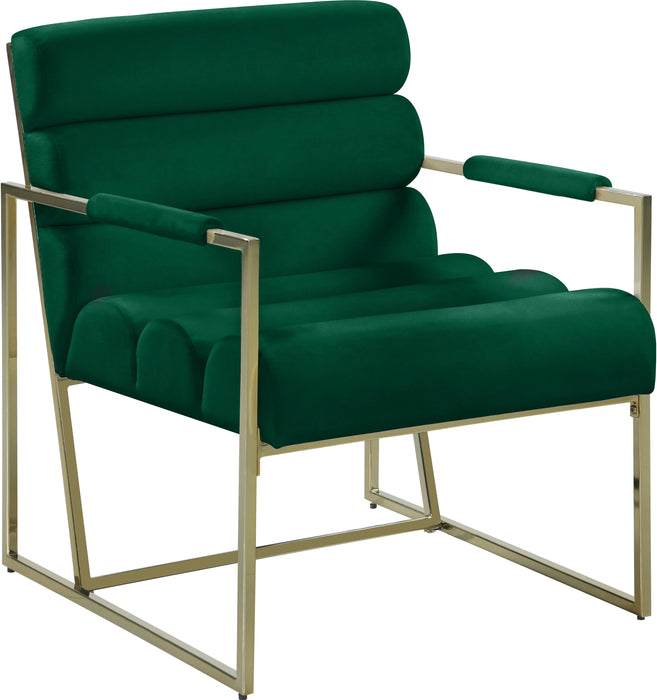 Wayne Green Velvet Accent Chair - Furniture Stars (Chicago, IL)