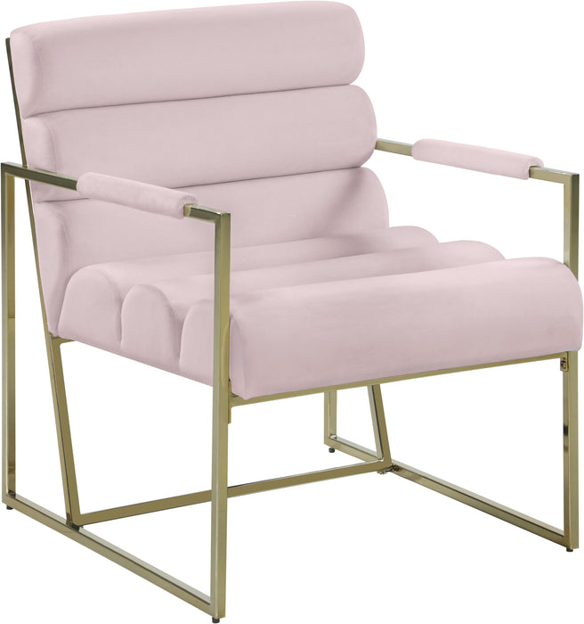 Wayne Pink Velvet Accent Chair - Furniture Stars (Chicago, IL)