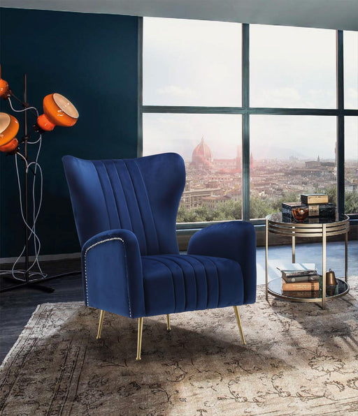 Opera Navy Velvet Accent Chair - Furniture Stars (Chicago, IL)