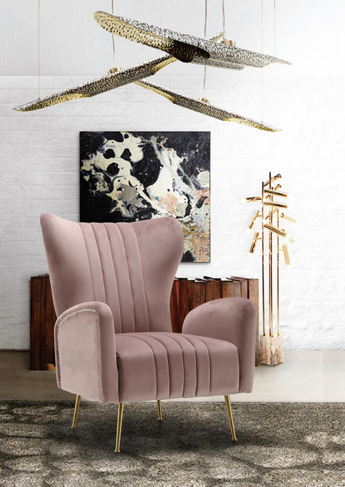 Opera Pink Velvet Accent Chair - Furniture Stars (Chicago, IL)