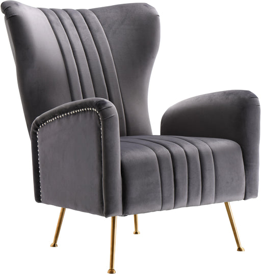 Opera Grey Velvet Accent Chair - Furniture Stars (Chicago, IL)