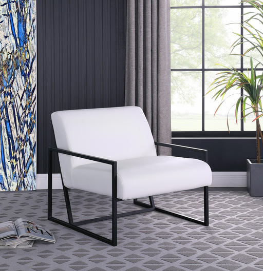 Industry White Faux Leather Accent Chair - Furniture Stars (Chicago, IL)