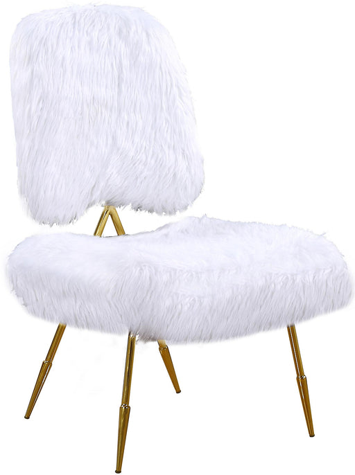 Magnolia White Faux Fur Accent Chair - Furniture Stars (Chicago, IL)