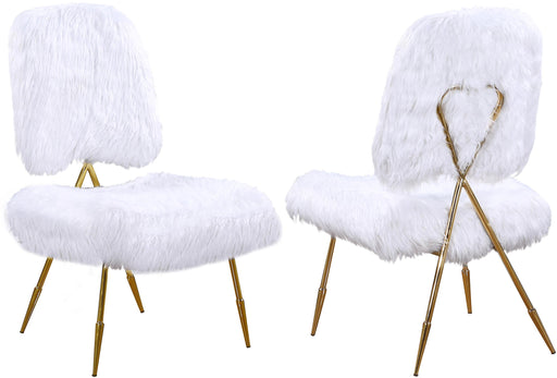 Magnolia White Faux Fur Accent Chair - Furniture Stars (Chicago, IL)