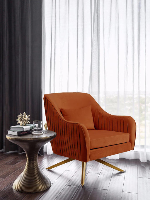 Paloma Cognac Velvet Accent Chair - Furniture Stars (Chicago, IL)