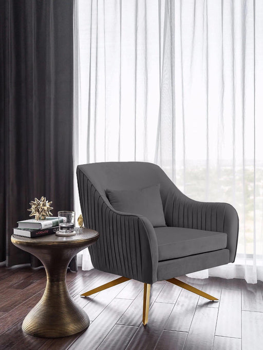 Paloma Grey Velvet Accent Chair - Furniture Stars (Chicago, IL)