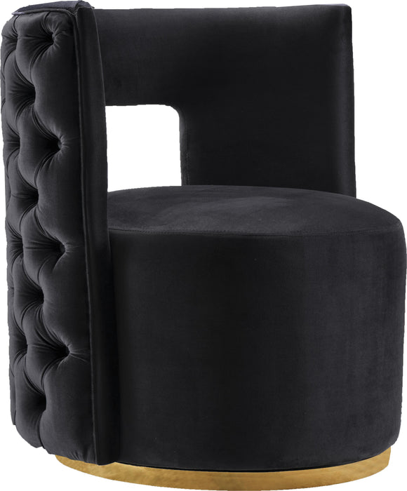 Theo Black Velvet Accent Chair - Furniture Stars (Chicago, IL)