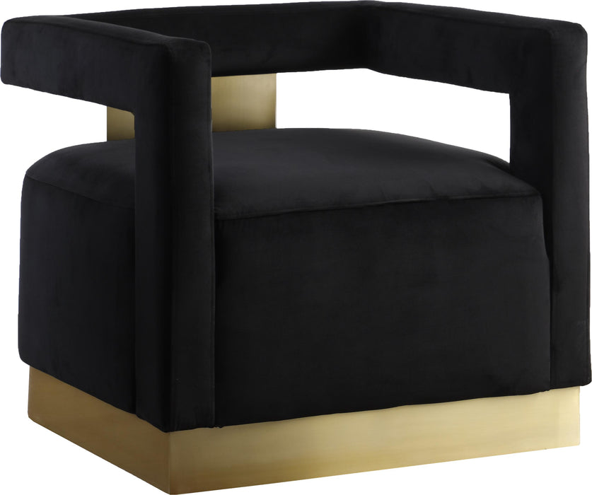 Armani Black Velvet Accent Chair - Furniture Stars (Chicago, IL)