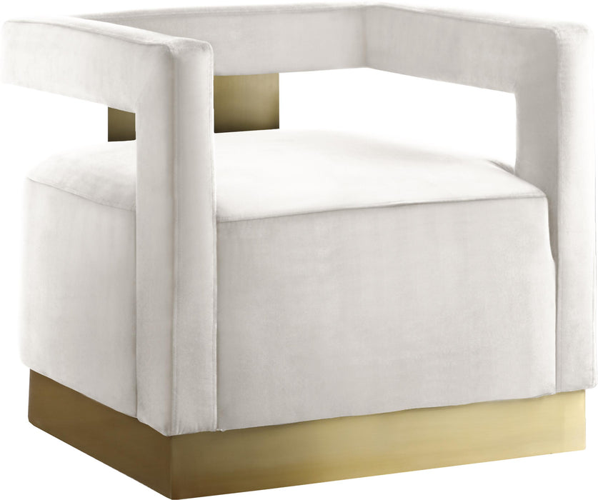 Armani Cream Velvet Accent Chair - Furniture Stars (Chicago, IL)