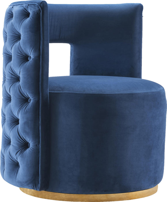 Theo Navy Velvet Accent Chair - Furniture Stars (Chicago, IL)