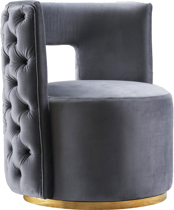 Theo Grey Velvet Accent Chair - Furniture Stars (Chicago, IL)