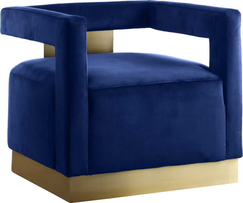 Armani Navy Velvet Accent Chair - Furniture Stars (Chicago, IL)