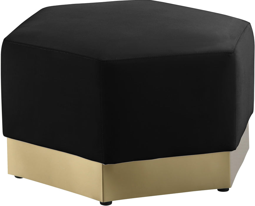 Marquis Black Velvet Ottoman - Furniture Stars (Chicago, IL)