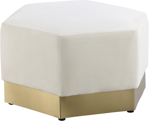 Marquis Cream Velvet Ottoman - Furniture Stars (Chicago, IL)