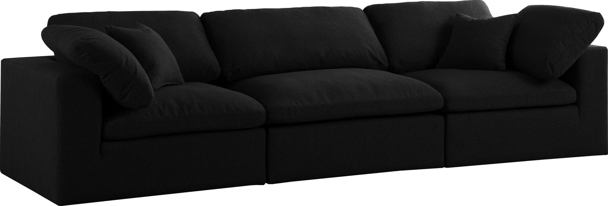 Serene Black Linen Fabric Deluxe Cloud Modular Sofa - Furniture Stars (Chicago, IL)