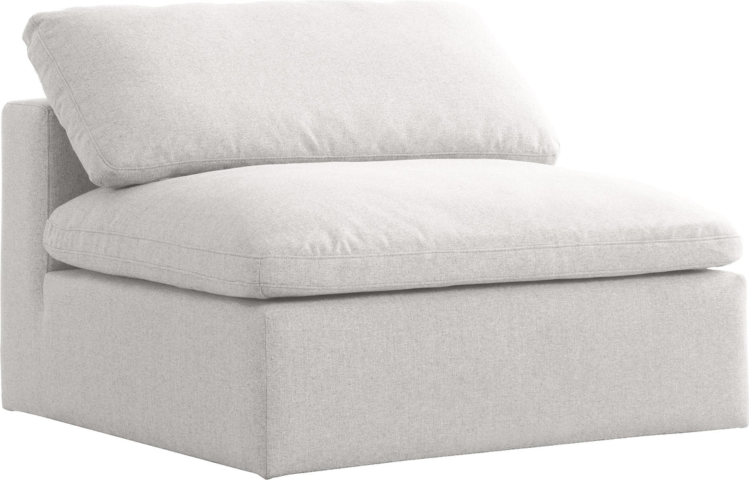 Serene Cream Linen Fabric Deluxe Cloud Armless Chair - Furniture Stars (Chicago, IL)