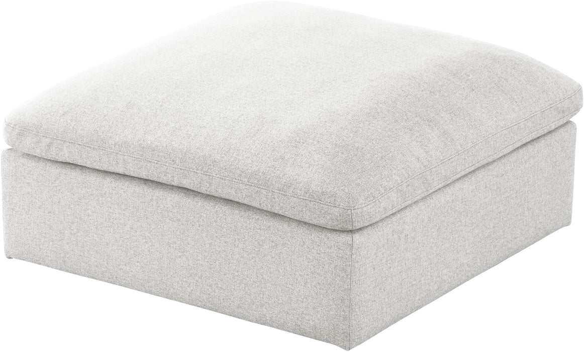 Serene Cream Linen Fabric Deluxe Cloud Ottoman - Furniture Stars (Chicago, IL)