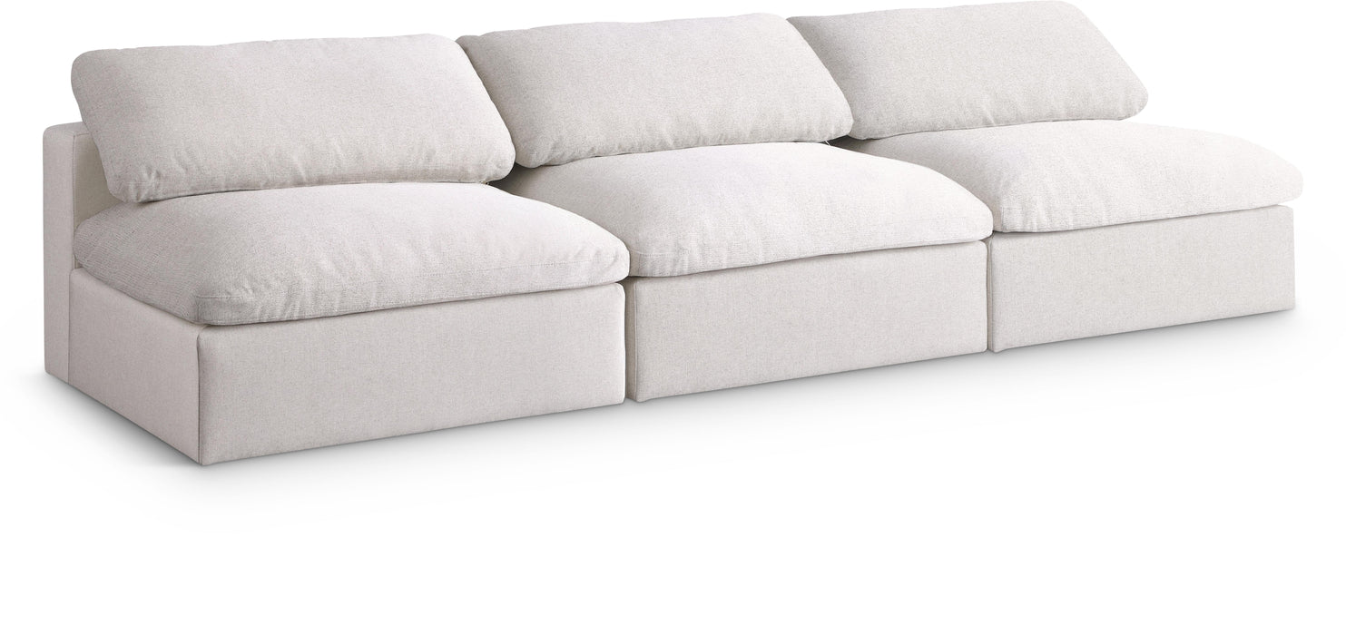 Serene Cream Linen Fabric Deluxe Cloud Modular Armless Sofa - Furniture Stars (Chicago, IL)
