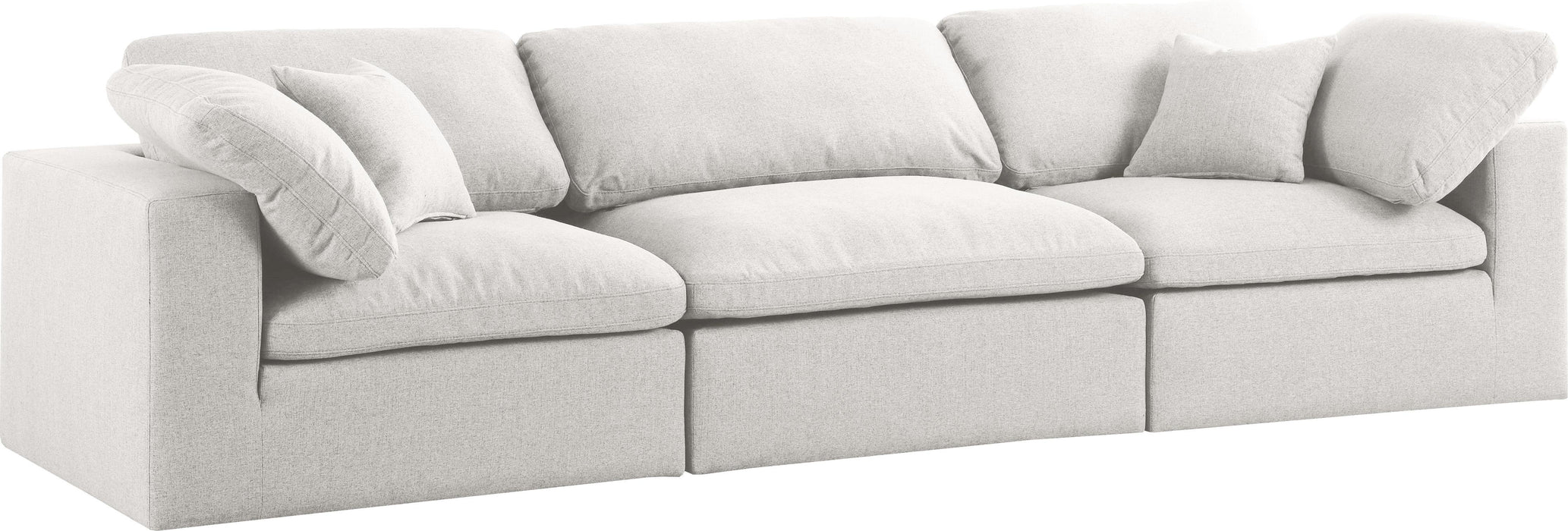 Serene Cream Linen Fabric Deluxe Cloud Modular Sofa - Furniture Stars (Chicago, IL)