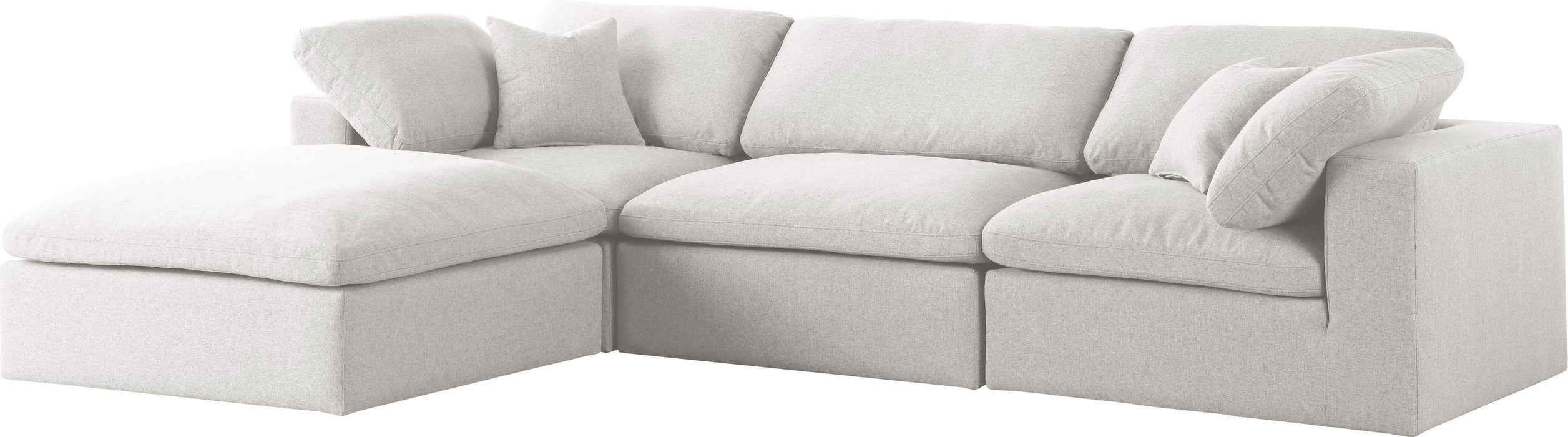 Serene Cream Linen Fabric Deluxe Cloud Modular Sectional - Furniture Stars (Chicago, IL)