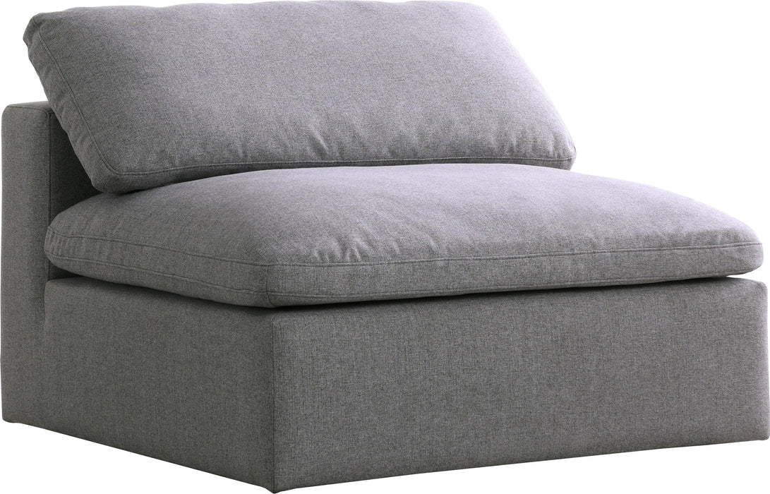 Serene Grey Linen Fabric Deluxe Cloud Armless Chair - Furniture Stars (Chicago, IL)