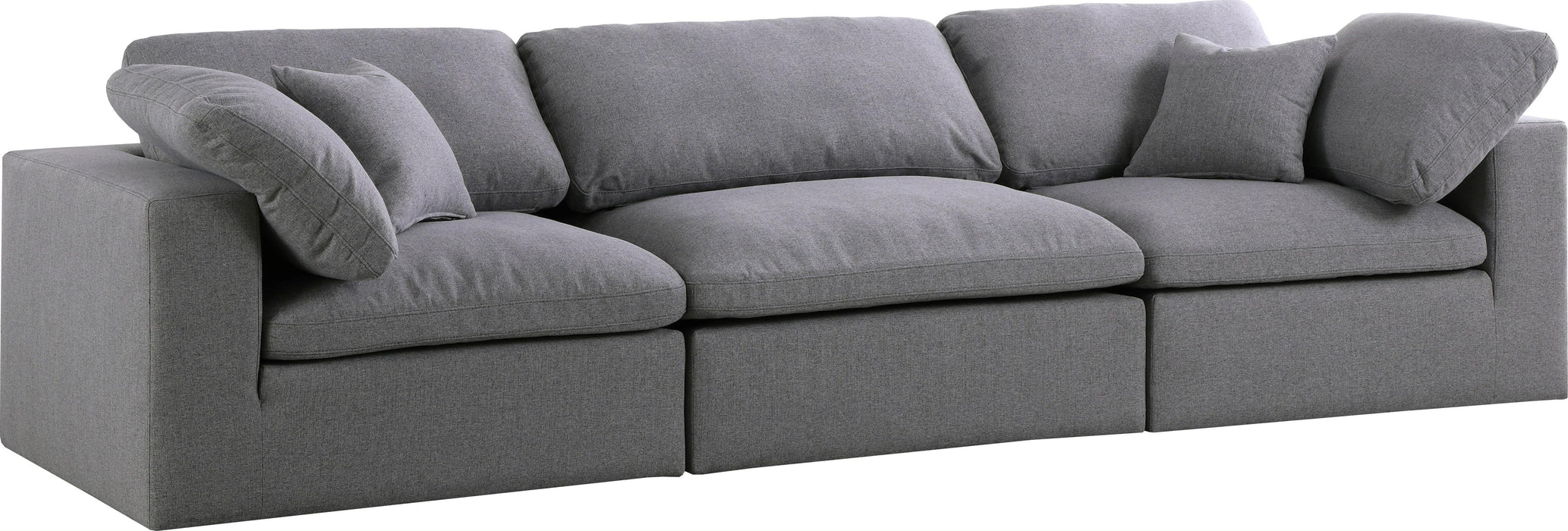 Serene Grey Linen Fabric Deluxe Cloud Modular Sofa - Furniture Stars (Chicago, IL)