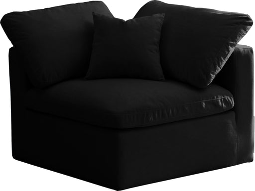 Plush Black Velvet Standard Cloud Modular Corner Chair - Furniture Stars (Chicago, IL)