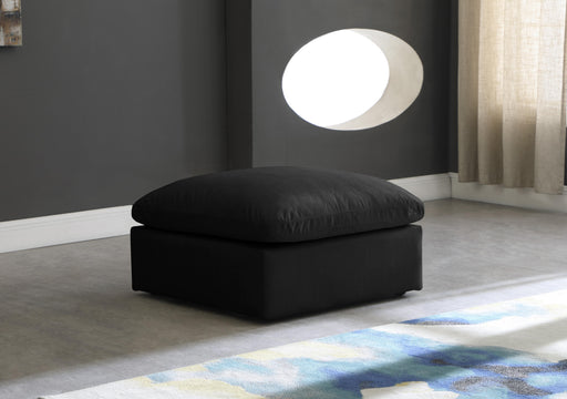 Plush Black Velvet Standard Cloud Modular Ottoman - Furniture Stars (Chicago, IL)
