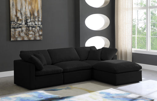 Plush Black Velvet Standard Cloud Modular Sectional - Furniture Stars (Chicago, IL)