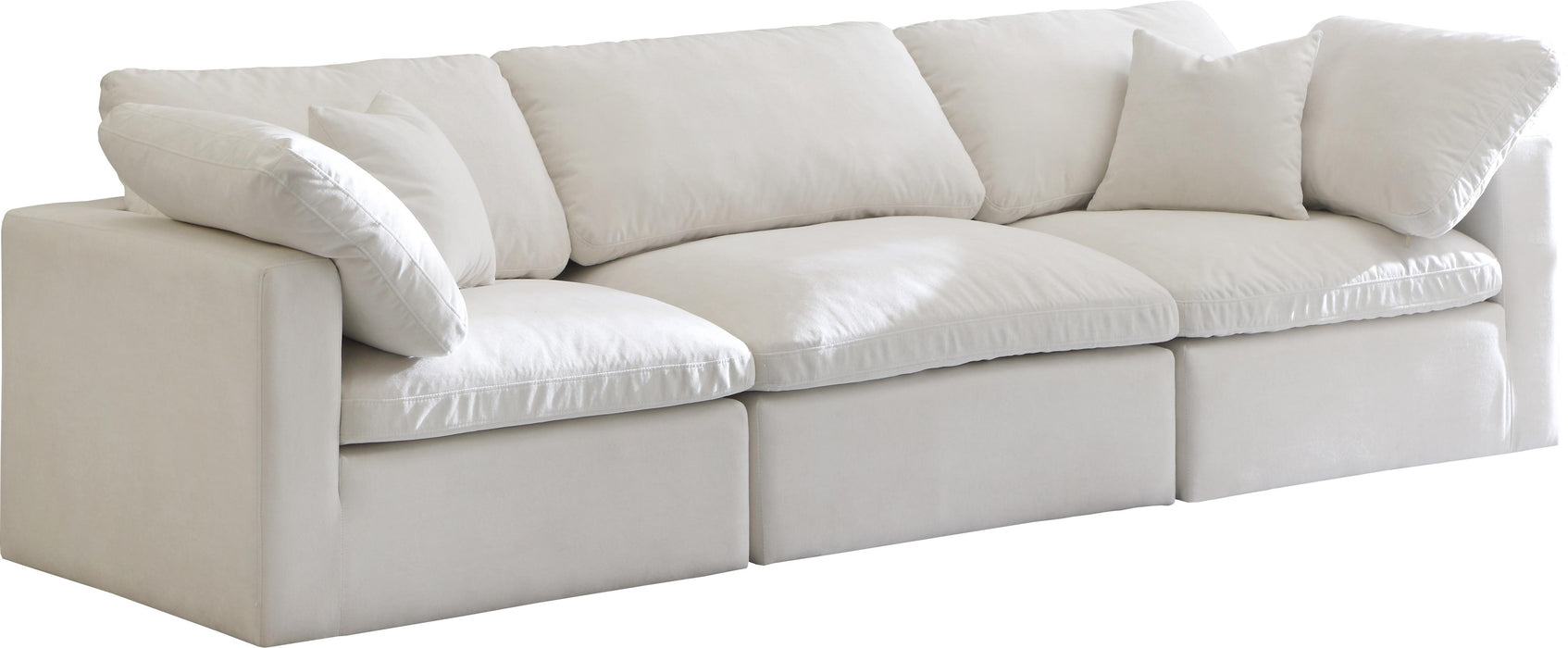 Plush Cream Velvet Standard Cloud Modular Sofa - Furniture Stars (Chicago, IL)