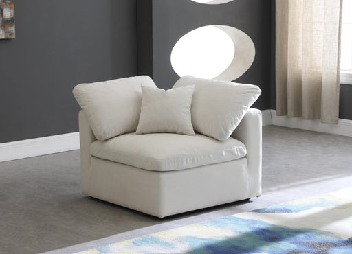 Plush Cream Velvet Standard Cloud Modular Corner Chair - Furniture Stars (Chicago, IL)
