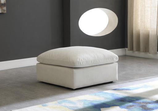 Plush Cream Velvet Standard Cloud Modular Ottoman - Furniture Stars (Chicago, IL)