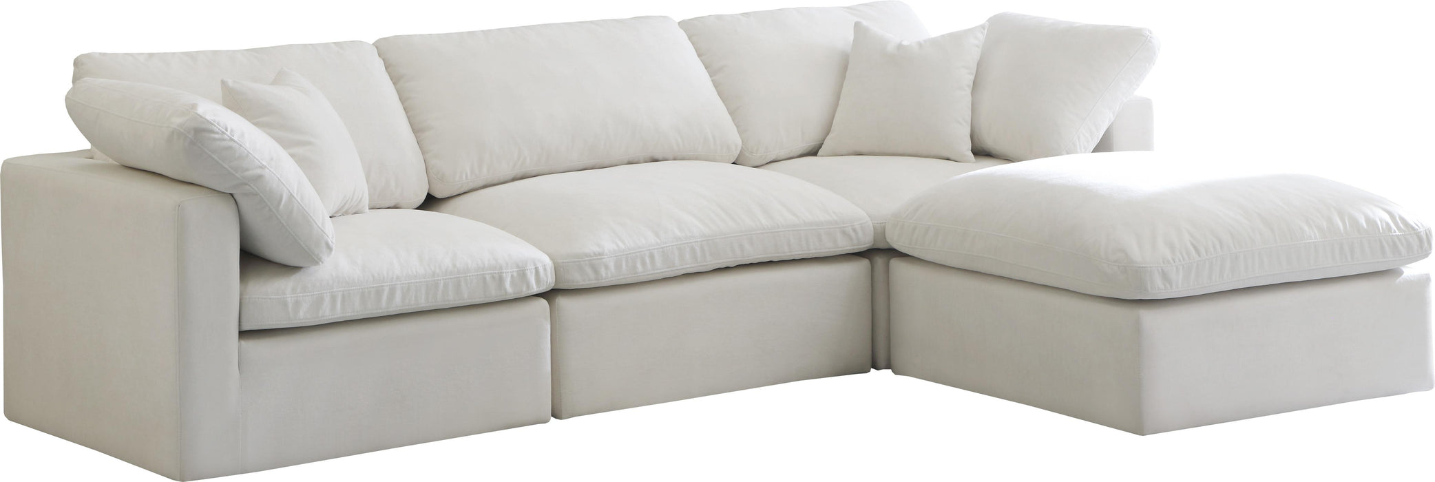 Plush Cream Velvet Standard Cloud Modular Sectional - Furniture Stars (Chicago, IL)
