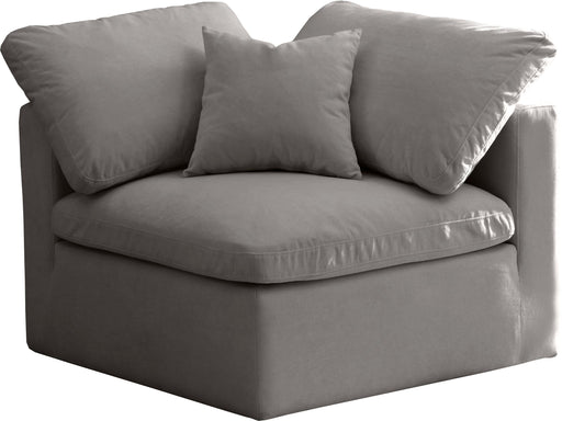Plush Grey Velvet Standard Cloud Modular Corner Chair - Furniture Stars (Chicago, IL)