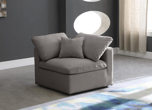 Plush Grey Velvet Standard Cloud Modular Corner Chair - Furniture Stars (Chicago, IL)