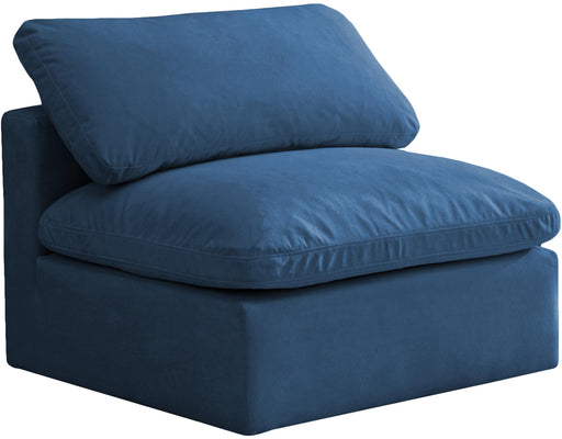 Plush Navy Velvet Standard Cloud Modular Armless Chair - Furniture Stars (Chicago, IL)