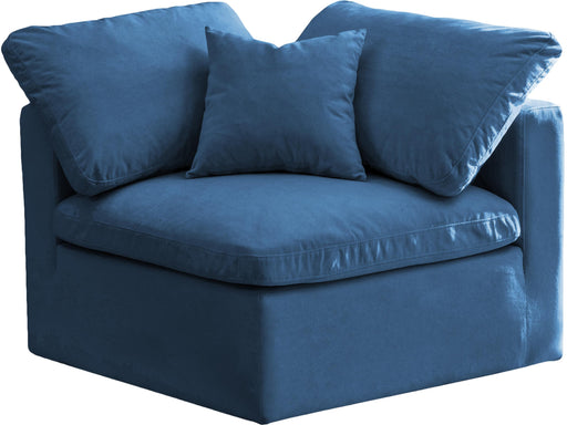 Plush Navy Velvet Standard Cloud Modular Corner Chair - Furniture Stars (Chicago, IL)