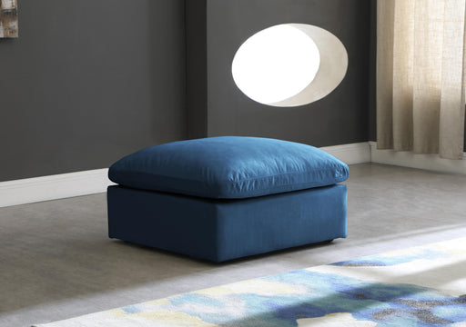 Plush Navy Velvet Standard Cloud Modular Ottoman - Furniture Stars (Chicago, IL)