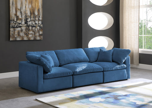 Plush Navy Velvet Standard Cloud Modular Sofa - Furniture Stars (Chicago, IL)