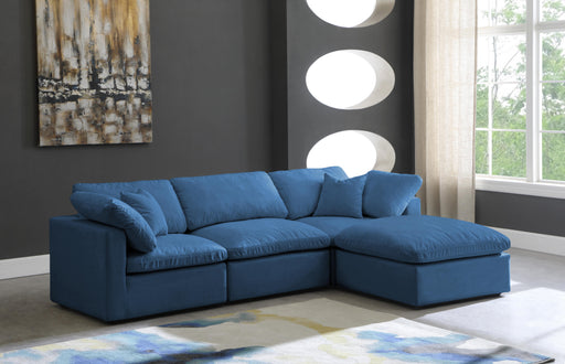 Plush Navy Velvet Standard Cloud Modular Sectional - Furniture Stars (Chicago, IL)
