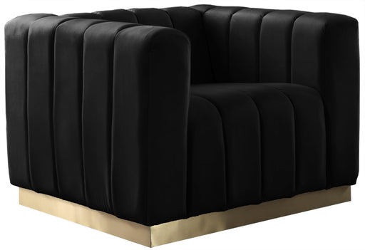 Marlon Black Velvet Chair - Furniture Stars (Chicago, IL)