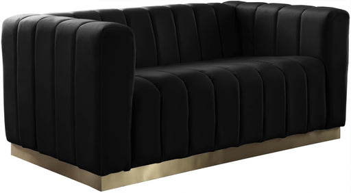 Marlon Black Velvet Loveseat - Furniture Stars (Chicago, IL)