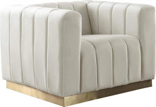 Marlon Cream Velvet Chair - Furniture Stars (Chicago, IL)